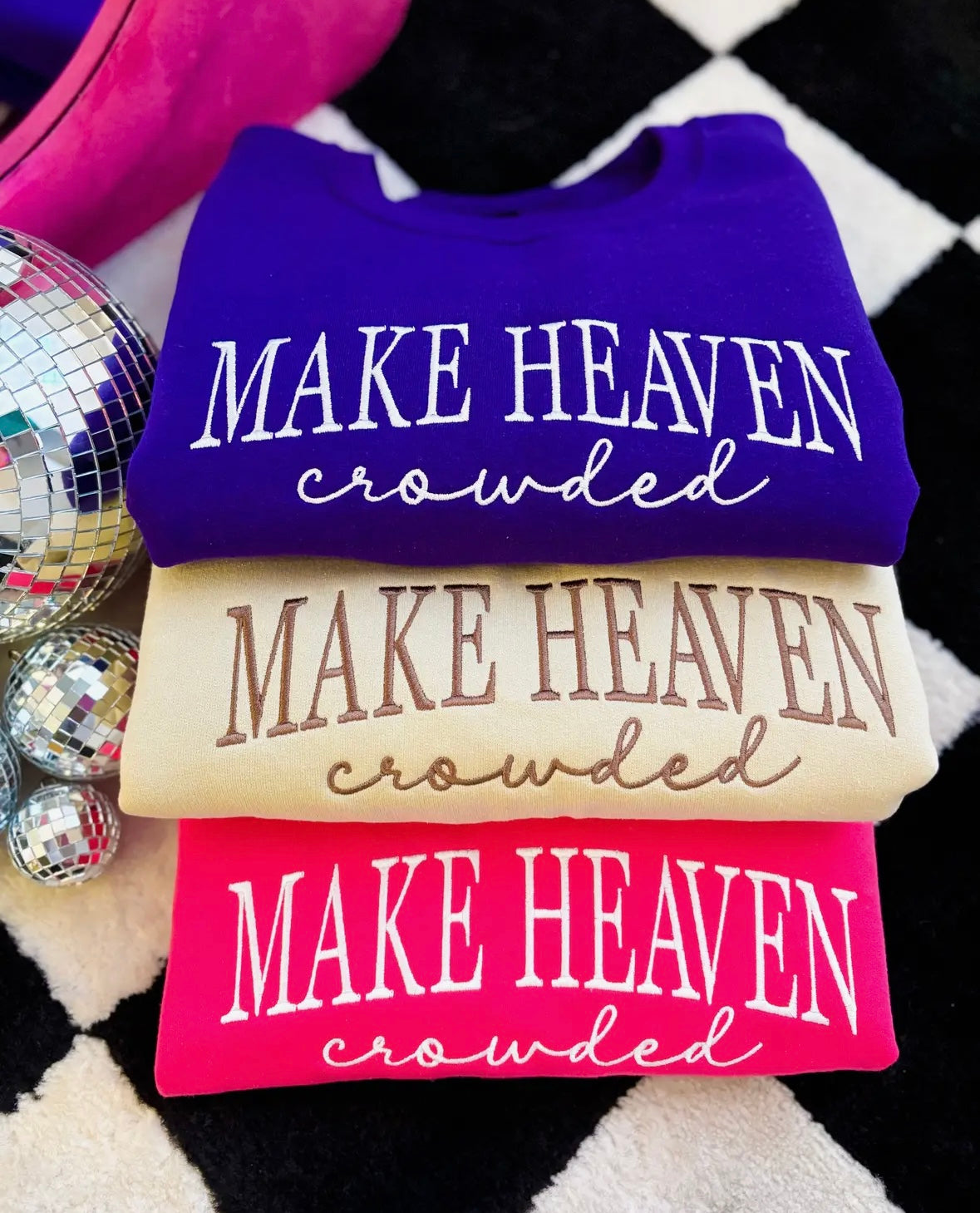 Embroidered Sweatshirt - Make Heaven Crowded
