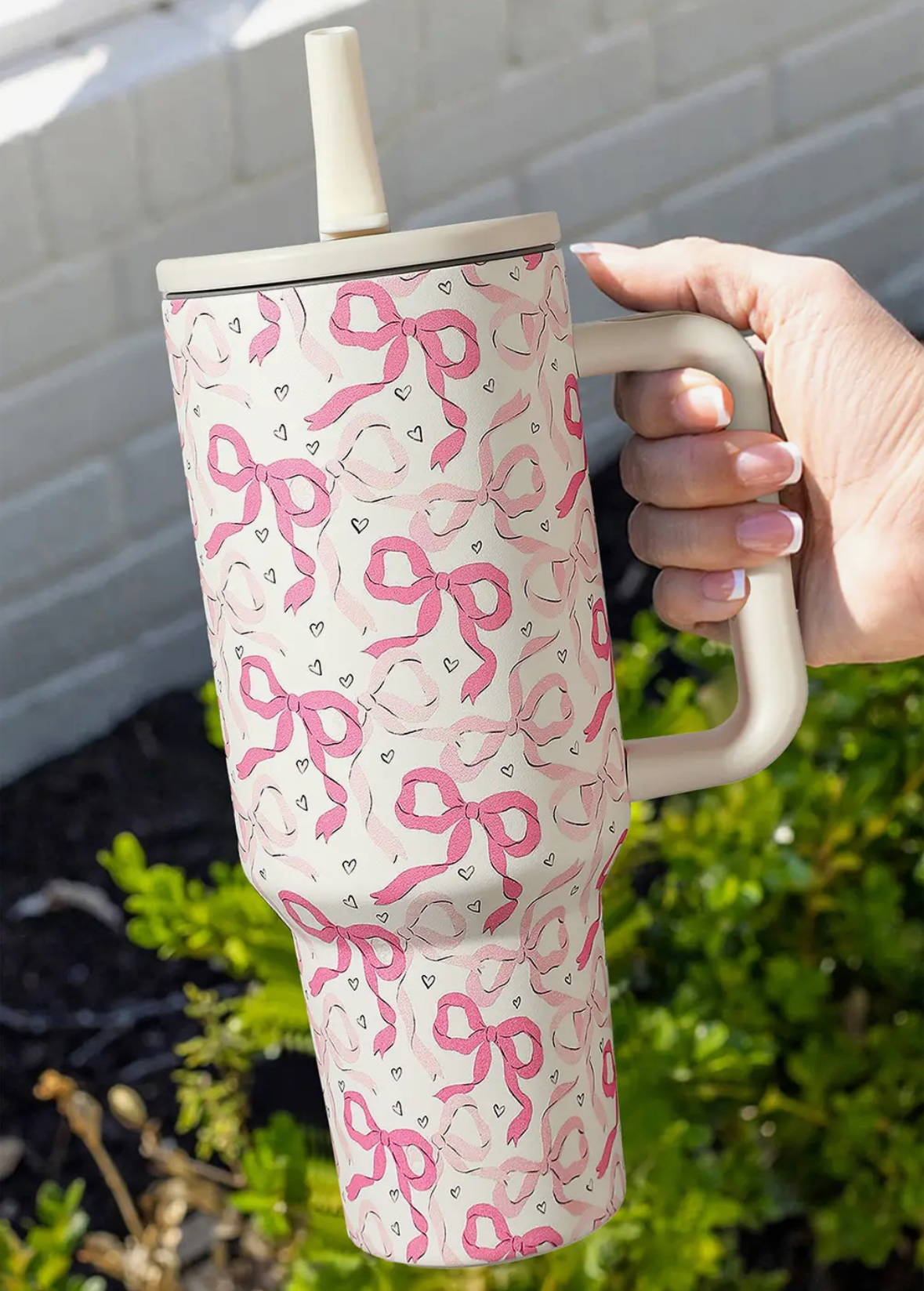Pink assorted Bow tumbler